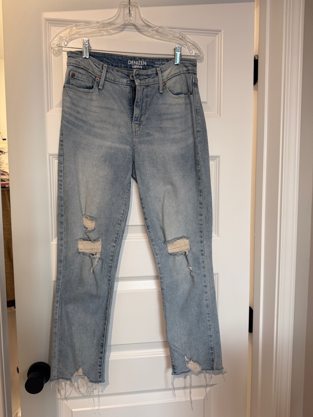 Denizen from Levi's High Rise Ankle Slim Distressed Jeans